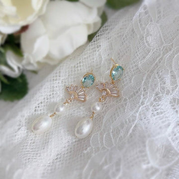 sk_1004 Vintage Pearl Drop Earrings