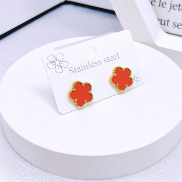 sk_1007 Classic Five-leaf Flower Earrings