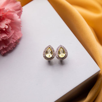 sk_1026 High Shine Yellow Stone Earrings