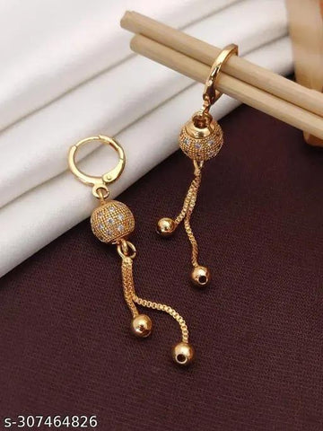 sk_1033  Golden Ball Shaped Earrings